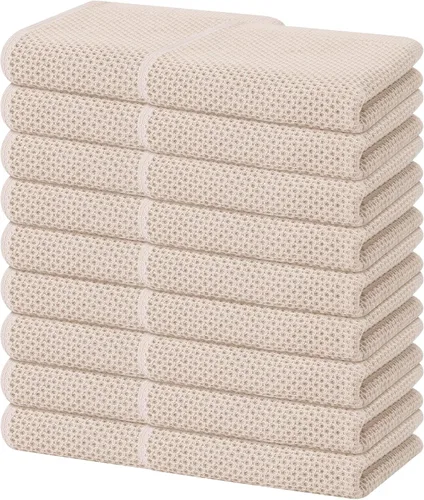 Miniatura 237 de Homaxy Paños de cocina de 100% algodón con tejido de gofre, ultra suaves, absorbentes, de secado rápido, 12 x 12 pulgadas, paquete de 6, amarillo