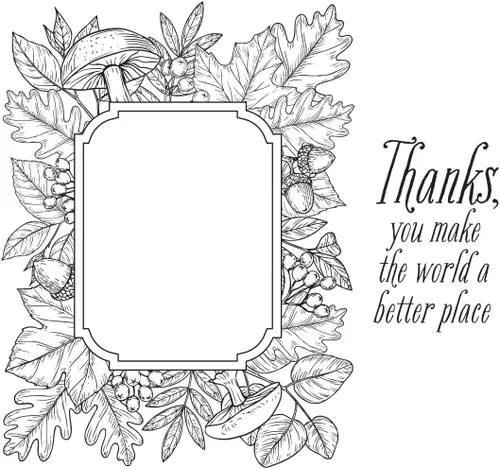 Miniatura 4 de Spellbinders BP-083 Autumn Thanks Frame Press Plate de The BetterPress Autumn Collection