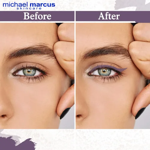 Miniatura 6 de michael marcus Delineador de ojos para pastel de maquillaje (amatista), prensado en seco, de larga duración, color vibrante y resistente a