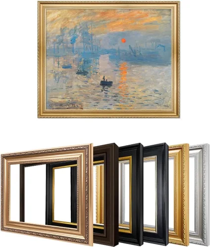 Miniatura 20 de IPIC - Reproducción artística de los lirios de agua de Claude Monet 1906, impresiones giclée coinciden con el marco dorado clásico, arte de pared