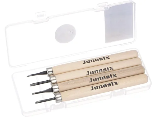 uxcell Juego de 8 cinceles de cuchillos de tallado de madera, acero al carbono, pequeño, plano, diagonal, triángulo, para manualidades, escultura,