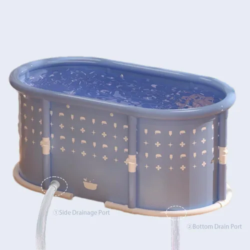 Miniatura 8 de Bañera Portátil Sin Instalación, Bañera Plegable para Adultos, Bañera de SPA Caliente Separada para Cabina de Ducha, Bañeras Plegables de Hielo No