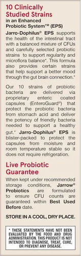 Miniatura 8 de Jarrow Formulas Jarro-Dophilus EPS Advanced, 55 mil millones de probióticos UFC, apoyo digestivo para adultos, 30 cápsulas vegetales de suplemento