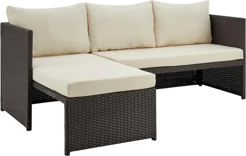 Miniatura 5 de Manhattan Comfort Menton - Juego de muebles de patio de 3 piezas, silla de salón y sofá de 2 plazas con mesa auxiliar, marco de acero envuelto