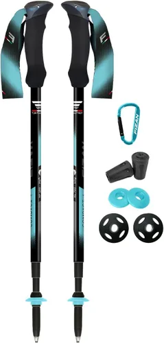 Miniatura 11 de Fizan 4 bastones de trekking compactos: ultraligeros de 6.0 onzas, para mochileros, bastones de senderismo, ajustables, plegables, ajuste