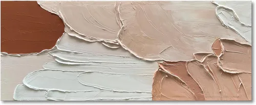Miniatura 13 de Limiyer Arte pintado a mano moderno arte abstracto pintura al óleo blanco y marrón textura gruesa lienzo arte pintura al óleo sala de estar