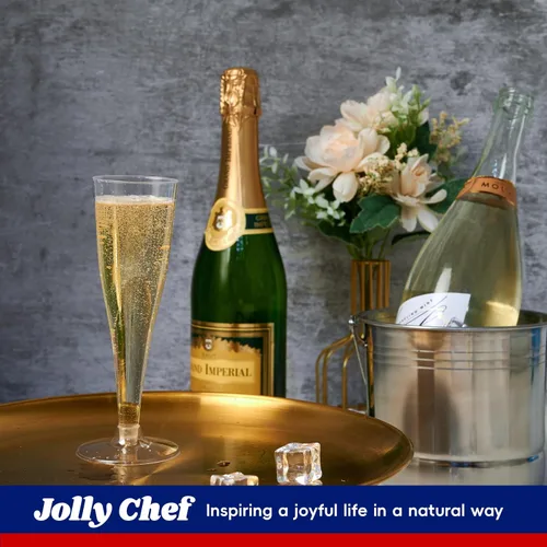 Miniatura 6 de JOLLY CHEF Paquete de 100 copas de champán de plástico desechables de 4.5 onzas, copas de champán de plástico transparente adecuadas para bodas, día