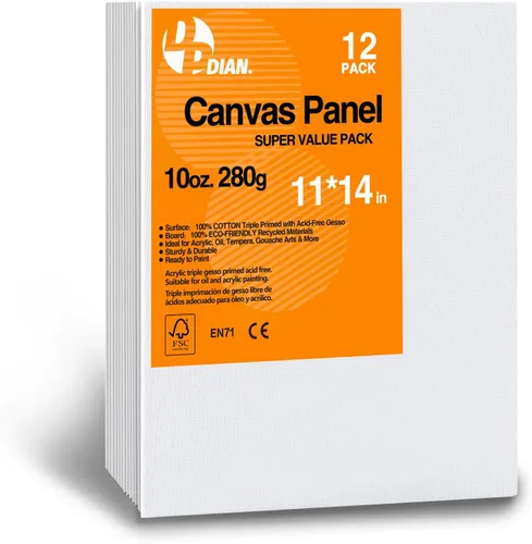 Miniatura 23 de Paquete de 40 tableros de lienzo para pintar, paquete de 8 x 10 pulgadas, paneles de lienzo para pintura al óleo y acrílica
