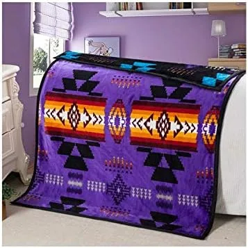 Miniatura 4 de Southwest - Manta de bebé reversible con estampado nativo (borgoña)