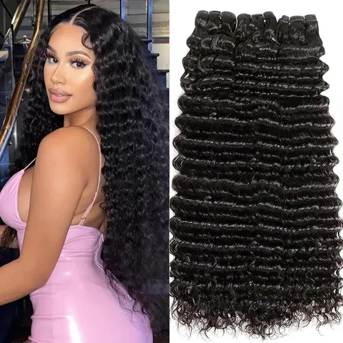Paquetes de cabello ondulado profundo, cabello humano rizado, 18 20 22 pulgadas, paquetes de cabello humano rizado y ondulado 100% sin procesar,
