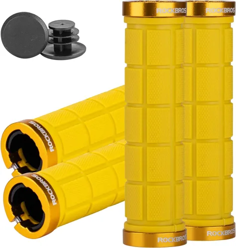 Miniatura 8 de ROCKBROS 4 empuñaduras para manillar de bicicleta, doble bloqueo, cómodo, antideslizante para montaña, BMX, scooter, crucero de playa y bicicletas