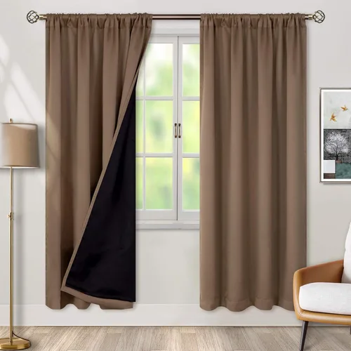 Miniatura 56 de BGment - Cortinas opacas para sala de estar de 63 pulgadas de largo, juego de 2 paneles, cortinas para oscurecer toda la habitación, cortinas