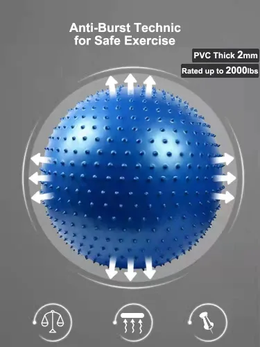 Miniatura 7 de Bola de Ejercicio Sensorial Grande para Niños, Paquete de 2 Bolas de Ejercicio 33.5" 85CM Hinchables para Niños Pequeños, Grandes Juguetes Inflables