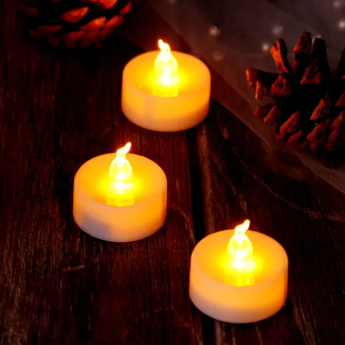 Miniatura 8 de AGPTEK Función de temporizador, paquete de 24 velas LED sin llama, incluye CR2032 y batería reemplazable, amarillo cálido, paquete de 24 velas