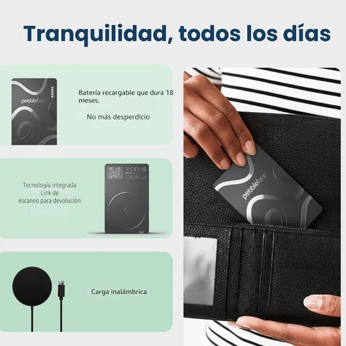Miniatura 8 de Pebblebee Card 5 Tarjeta Rastreadora de Billetera Bluetooth Recargable Tarjeta de Rastreo Alternativa Ecológica Delgada a Air Tag y Android
