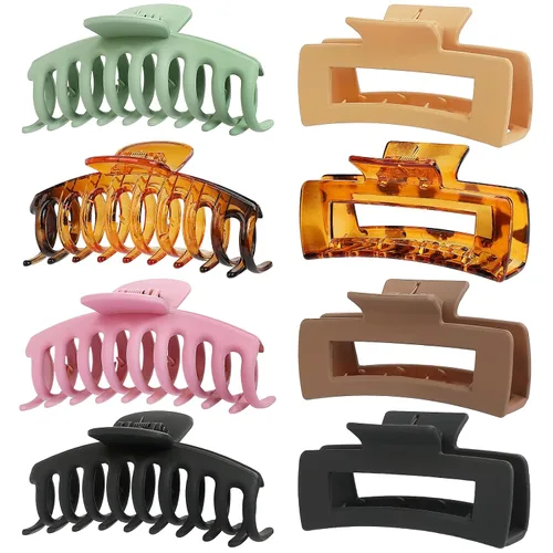 Miniatura 10 de laxizar Paquete de 8 pinzas rectangulares para el cabello para mujeres y niñas, clips de bandana grandes, pinzas de sujeción fuerte para el cabello