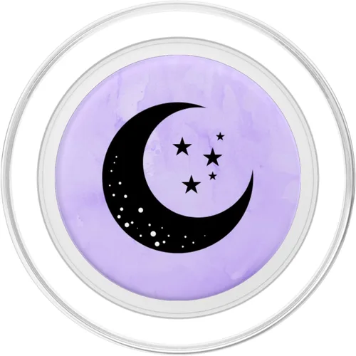 Miniatura 2 de Luna creciente con estrellas sobre fondo morado PopSockets MagSafe PopGrip para iPhone