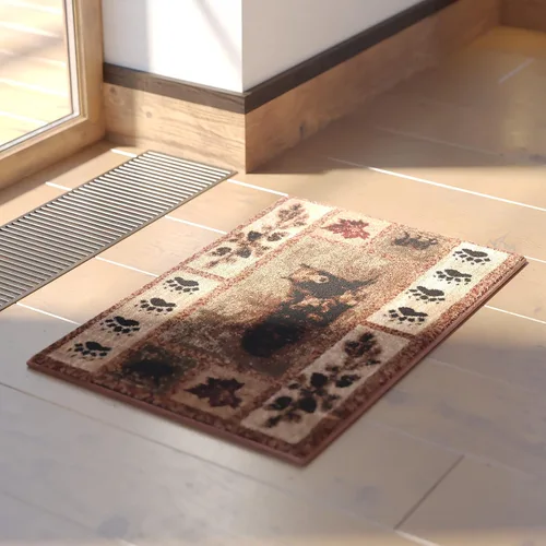 Miniatura 3 de Masada Masada Rugs Kodiak Collection - Alfombra de 2 x 3 pies para cabaña/cabaña con escena de oso y cachorro