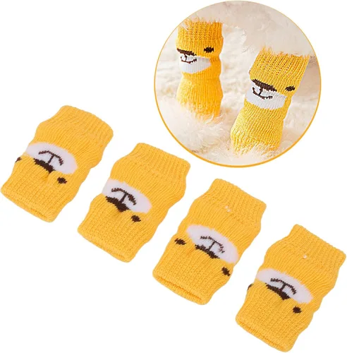 Miniatura 6 de Haofy 4PCS Dog Elbow Protector Sleeve Dog Recovery Sleeve Cartoon Bear Pattern Joint Protection Knee Socks Anti Slip Dirt Prevent Injury Protect The