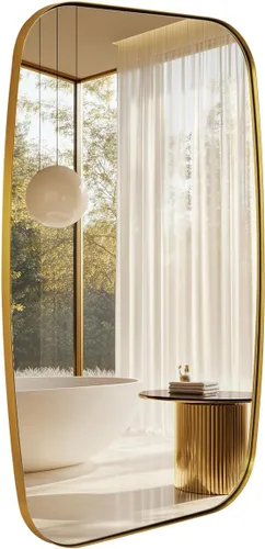 Miniatura 62 de ANDY STAR - Espejos ovalados negros para baño, espejo grande de 24x36 pulgadas con marco de metal negro mate oblongo para pared, espejo moderno