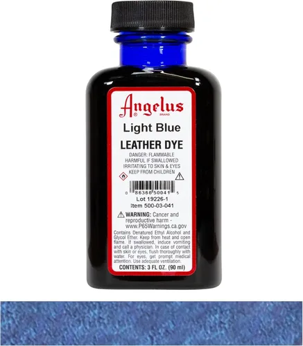 Miniatura 2 de Angelus Tinte para cuero, tinte flexible para cuero, para zapatos, botas, bolsos, manualidades, muebles y más, color azul claro, 3 onzas