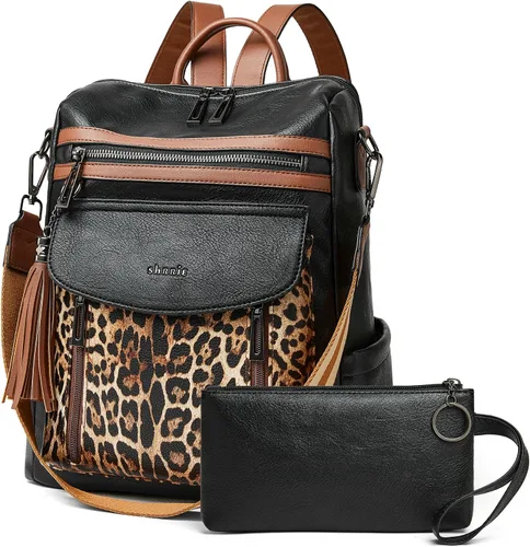 Miniatura 12 de Shrrie - Mochila de cuero para mujer, bolso de moda, mochila de cuero para mujer, mochila de viaje de diseñador, bolso de hombro convertible