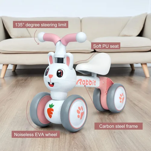 Miniatura 5 de YGJT Juguetes de bicicleta de equilibrio para bebés para niñas de 1 año, regalos de primer cumpleaños para niños de 10 a 36 meses, sin pedal, 4