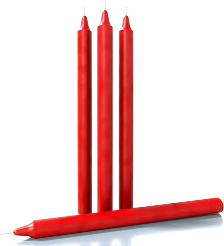 Miniatura 42 de CANDWAX Paquete de 4 velas cónicas blancas, sin goteo, de combustión lenta, sin perfume, de 12 pulgadas, ideales para mesa de comedor, candelabros