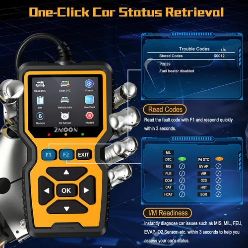 Miniatura 3 de ZMOON ZM201 - Herramienta de diagnóstico profesional OBD2, lector de código de motor de verificación mejorado con herramientas de diagnóstico