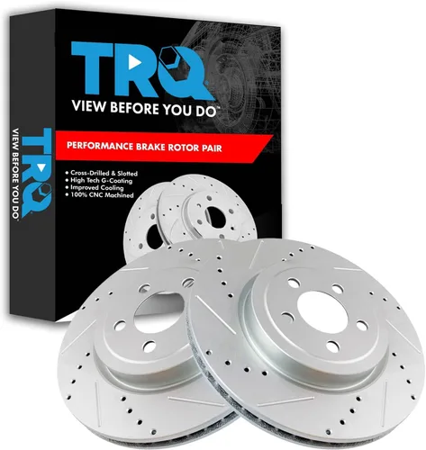 Miniatura 78 de TRQ Juego de rotores de freno de rendimiento trasero con revestimiento G premium compatible con Mazda 6 2014-2021