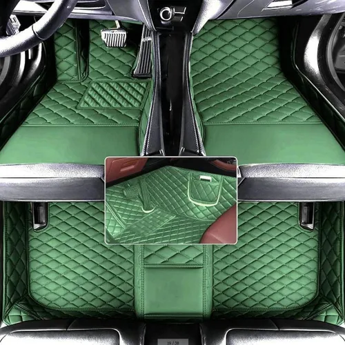 Miniatura 26 de Alfombrillas personalizadas con diamantes para el 97 % de los autos, SUV, deportivos, cobertura completa, lindos tapetes de piso de cuero