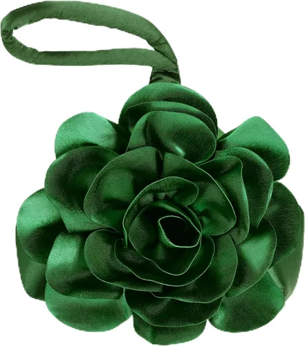 Miniatura 16 de BABEYOND Bolsos de mano para mujer, bolsos de noche de satén con flores, bolso de pulsera elegante para fiestas, uso diario, boda