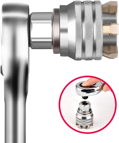 Miniatura 3 de Utoolmart Llave de trinquete rotador, 1/2 pulgada CR-V Reversible de liberación rápida Drive 1 pcs