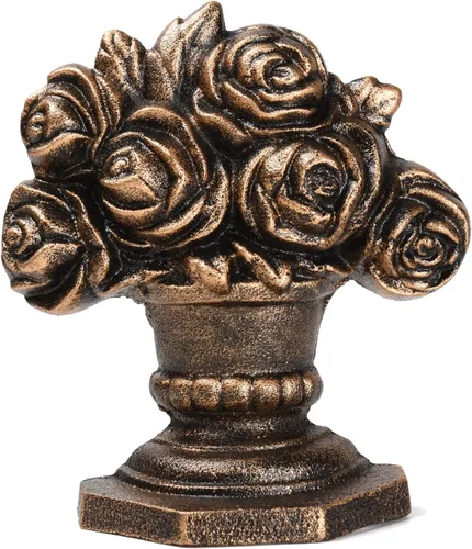 BRASSTAR Hierro fundido rosas puerta tapón resistente puerta ventana titular casa oficina tienda decorativo negro oro color TQGJPT259