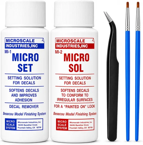 Solución de ajuste de calcomanías-Micro Scale Micro Sol 102 + Micro Set 101 Paquete de calcomanías