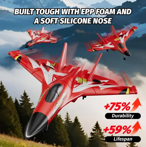 Miniatura 3 de 4DRC Avión RC de Espuma para Niños y Adultos, Avión de Control Remoto RC Jet Helicóptero Drone Avión para Niños y Adultos Principiantes, Caza RC