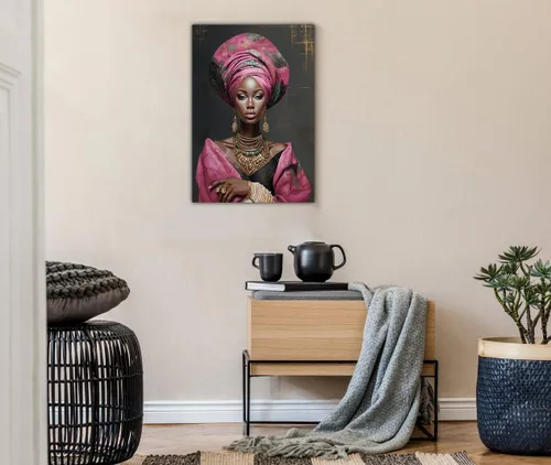Miniatura 147 de Arte de pared afroamericano, decoración de rey y reina bailarín negro para sala de estar, arte de pareja de amor negro para dormitorio, lienzo