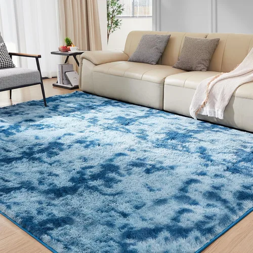 Miniatura 14 de Alfombra ultra suave para sala de estar, alfombra mullida de área 4X6 para dormitorio, alfombras modernas de pelo largo, alfombra suave