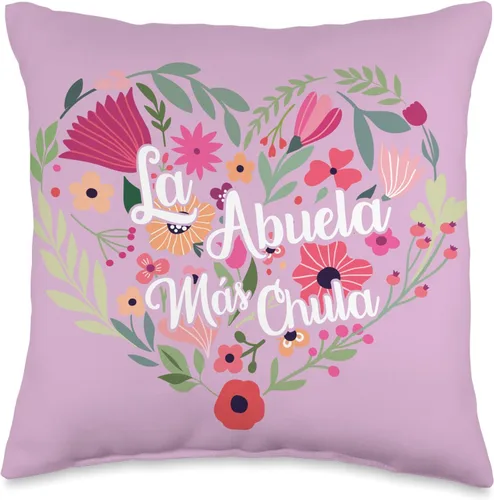 Regalos para Abuelita Abuelita Best Gifts for Abuelita - Almohada para Abuela Mas Chula, 16.0 x 16.0 in, multicolor