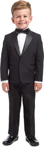 Miniatura 7 de Nautica Esmoquin de 4 piezas para bebés y niños con camisa de vestir, corbatín, chaqueta y pantalones