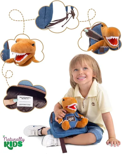 Miniatura 5 de Naturally KIDS Mochila para niños pequeños, Mini de 06 "h - Peluche T-rex, 06"h Mini