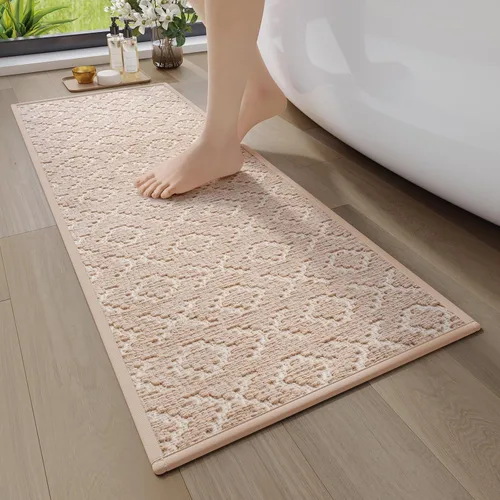Miniatura 11 de YDKGL Alfombras de baño antideslizantes, superabsorbentes, de secado rápido, para baño, textura de tejido de espuma, alfombras de baño delgadas