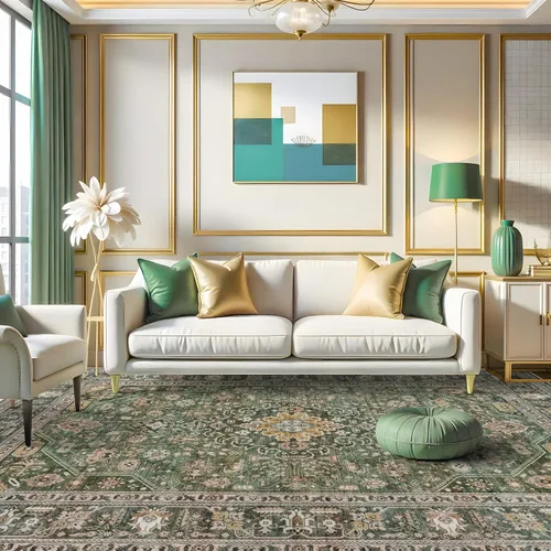 Miniatura 17 de Alfombras de área 9x12 para sala de estar: Alfombra oriental lavable de 108 pies cuadrados para dormitorio - Alfombra de pelo bajo ultra delgada