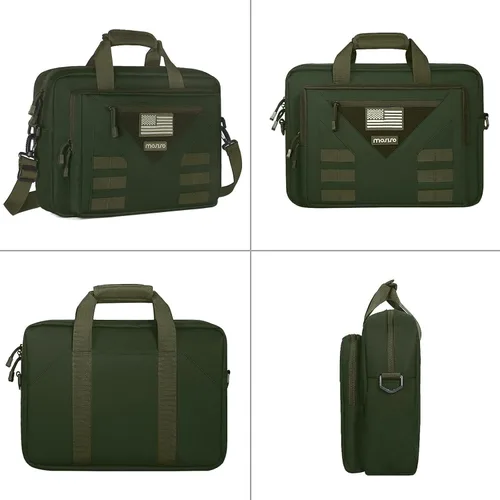 Miniatura 5 de MOSISO Bolsa táctica para laptop de 15.6 pulgadas para hombres, bolsa de mensajero táctica de 15-16 pulgadas, bolsa de hombro con múltiples Verde