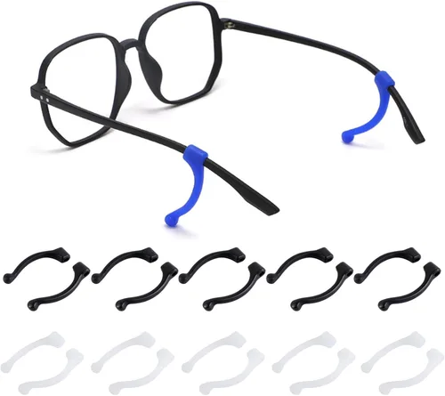 Miniatura 9 de Retenedor antideslizante para gafas, gancho para las orejas, retenedores de seguridad para gafas, funciona con patillas de 0.19 a 0.39 pulgadas, 10