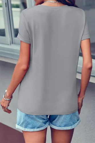 Miniatura 3 de Qianxitang camisetas de manga corta de cuello redondo de algodón con estampado gráfico para verano