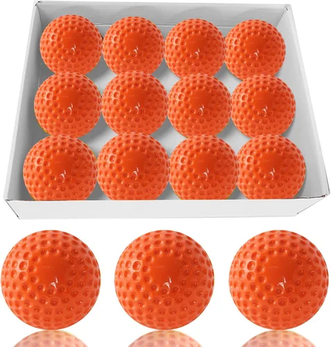 Pelotas de béisbol paquete de 12 pelotas de béisbol con hoyuelos, pelotas de máquina de lanzar de 9 pulgadas para coordinación mano-ojo, práctica de
