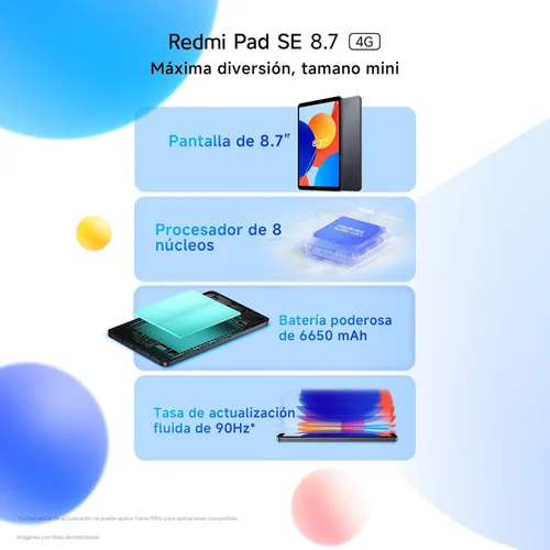 Miniatura 5 de XIAOMI Redmi Pad SE 8.7 Solo WiFi 8.7" Octa Core 2.0GHZ HyperOS 6650mAh Bluetooth 5.3 8MP (gris grafito, 128 GB + 4 GB)