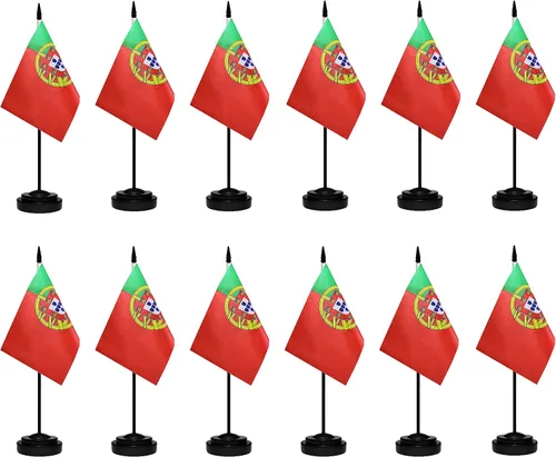 Miniatura 13 de Banderas de México - Juego de banderas mexicanas de escritorio, pequeña bandera de mesa de México con poste negro de 13 pulgadas, base negra y parte