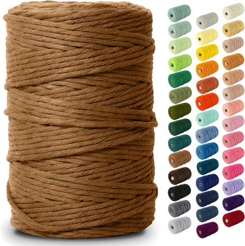 Miniatura 60 de Nook Theory - Cuerda de macramé de 3 mm, 220 yardas de cuerda de algodón, hilo de 4 mm y 5 mm, cuerda para manualidades, perfecta para colgantes